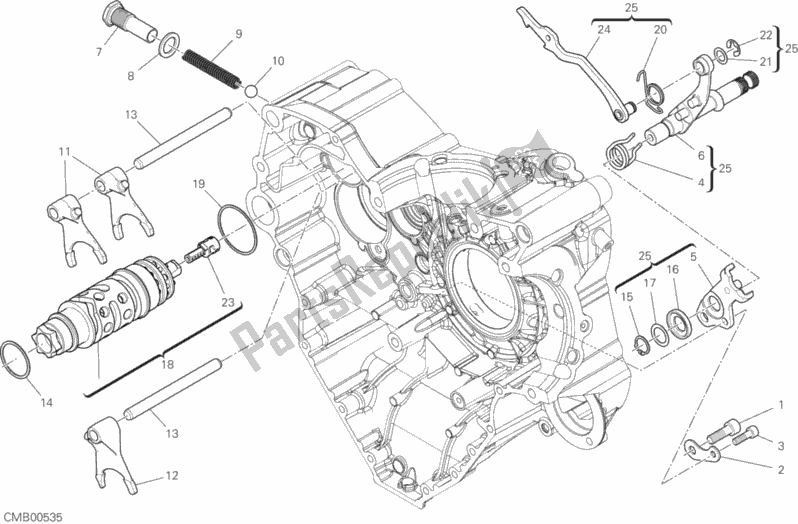 Alle onderdelen voor de Schakelnok - Vork van de Ducati Diavel 1260 S 2020